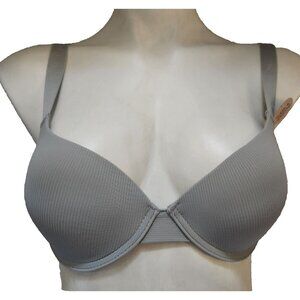 Danskin Intimates Bra Size 34C Light Gray Padded Push Up Underwire NEW